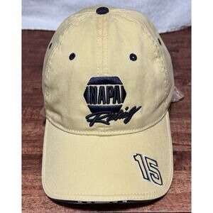 NAPA Auto Parts Strapback Adjustable Hat Yellow Michael Waltrip 15